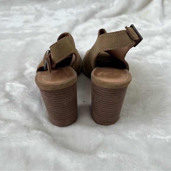 Madewell Cary Block Heel Sandals 8 suede tan comfortable cute buckle fall - Picture 3 of 5